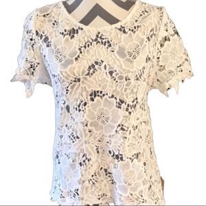 Lydia USA NWOT LARGE Off White Top